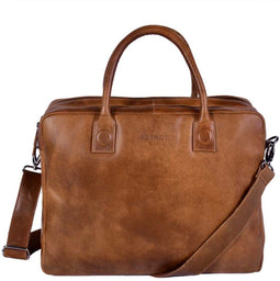 DSTRCT Fletcher Street - Leren Laptoptas 15,6 inch - 100% echt leer - Cognac