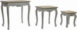 Set van 3 tafels DKD Home Decor Hout Wit (60 x 40 x 61 cm) (3 pcs)