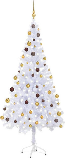 vidaXL - Kunstkerstboom - met - verlichting - en - kerstballen - 620 - takken - 180 - cm