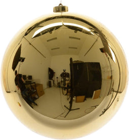 4 stuks Kerstbal plastic glans licht goud 140 mm