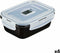 Hermetische Lunchtrommel Luminarc Pure Box Zwart 820 ml Glas (6 Stuks)