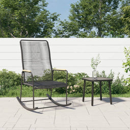 vidaXL - Tuinschommelstoel - 59x79,5x104 - cm - PVC-rattan - zwart