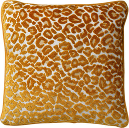 Dutch Decor LEONA - Kussenhoes 45x45 cm - velvet - panterprint - Golden Glow - geel - met rits