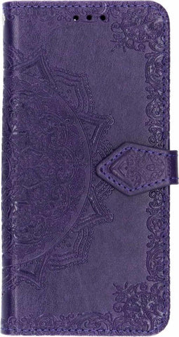 Hoesje Met Pasjeshouder Geschikt voor Samsung Galaxy S10 - Mandala Bookcase - Paars