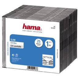 Hama CD box slim 25-pack transparant/zwart