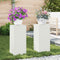 vidaXL - Set - van - 2 - witte - plantenstandaards - voor - buiten, - 24x24x55 - cm, - Staal