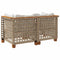 vidaXL - Tuinbanken - 2 - st - met - kussens - poly - rattan - beige