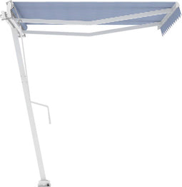 vidaXL - Luifel - vrijstaand - automatisch - 350x250 - cm - blauw - en - wit