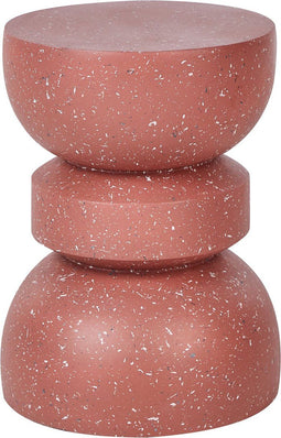 FALIRO - Bijzettafel - Rood/Terrazzo - Lichtbeton