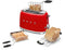 Smeg TSF01RDEU - Broodrooster - 950W 2 sleuven 6 bruining-niveaus - Rood