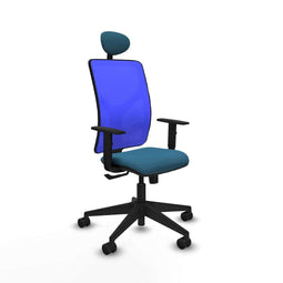 Motilla Piqueras y Crespo 1D066N1 - Bureaustoel met hoofdsteun - Verstelbare hoogte Lumbaalsteun - Blauw Groene benzine