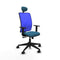 Motilla Piqueras y Crespo 1D066N1 - Bureaustoel met hoofdsteun - Verstelbare hoogte Lumbaalsteun - Blauw Groene benzine
