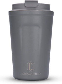 Castagnola Thermosbeker - Koffiebeker To Go - Dubbelwandig RVS 380 ML - Grijs