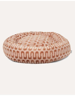 Dogguo Retro Wave - Ronde Hondenmand - Orthopedisch - Beige/Bruin - M