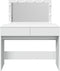 vidaXL - Kaptafel - met - LED-verlichting - 100x40x120 - cm - wit