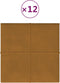 vidaXL - Wandpanelen - 12 - st - 1,08 - m² - 30x30 - cm - fluweel - bruin