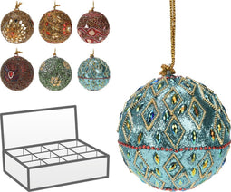 Xmas Ball With Beads 70 mm 6ass