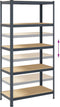 vidaXL - Opbergrek - 5-laags - staal - & - bewerkt - hout - antracietkleurig