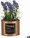 Decoratieve plant Lavendel Blik Paars Metaal Koper Groen Plastic 10 x 18 x 10 cm (6 Stuks)