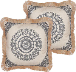 AGRIMONY - Sierkussen set van 2 - Beige - 45 x 45 cm - Polyester