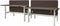 Duo bench slinger verstelbaar zit/zit bureau Teez breed 160CM diep 80CM bladkleur Havanna framekleur Aluminium (RAL9006)