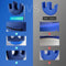 LOSCHEN U-vormig Anti-doorligwond Kussen - Draaien en Verplaatsen Bedlegerige Patiënten - Dubbele Handgrepen - Donkerblauw - 40x50x13 cm