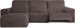 Hoes voor chaise longue met korte armleuning links Eysa ROC Bruin 120 x 120 x 360 cm