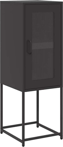 vidaXL - Dressoir - 36x39x107 - cm - koudgewalst - staal - zwart