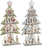 Kerstboom DKD Home Decor Rood Boomstructuur Blauw Roze Hout Groen (23 x 9 x 47 cm) (2 Stuks)