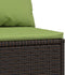 vidaXL - Tuinmiddenbanken - met - kussens - 2 - st - poly - rattan - bruin
