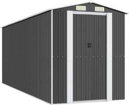 vidaXL - Tuinschuur - 192x523x223 - cm - gegalvaniseerd - staal - antracietkleurig