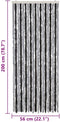 vidaXL - Vliegengordijn - 56x200 - cm - chenille - grijs - en - zwart