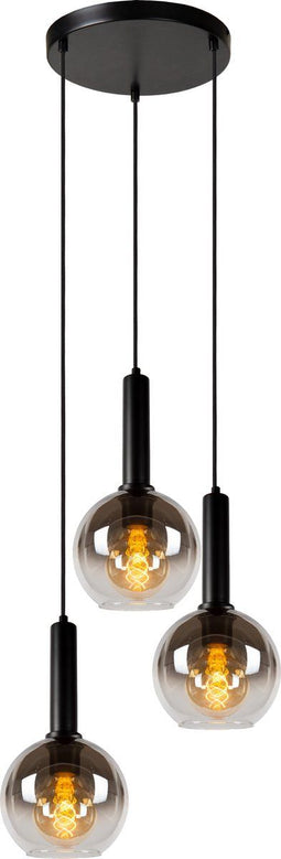 Lucide MARIUS - Hanglamp - Ø 48,5 cm - 3xE27 - Zwart