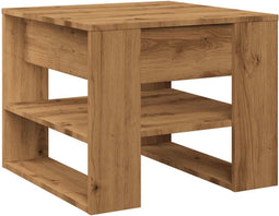vidaXL - Salontafel - 55,5x55x45 - cm - bewerkt - hout - artisanaal - eikenkleur