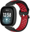imoshion Siliconen sport bandje - Geschikt voor Fitbit Versa 4, Versa 3, Sense 2, Sense - Zwart - One Size