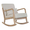Leunstoel DKD Home Decor Beige Natuurlijk Rubberwood Sixties 66 x 85 x 81 cm