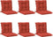 vidaXL - Stoelkussens - 6 - st - lage - rug - 100x50x7 - cm - stof - gemêleerd - rood