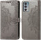 iMoshion Hoesje Geschikt voor Motorola Edge 20 Hoesje Met Pasjeshouder - iMoshion Mandala Bookcase - Grijs