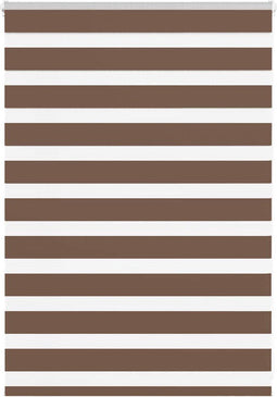 vidaXL - Zebra - rolgordijn - 100x100 - cm - stofbreedte - 95,9 - cm - polyester - bruin