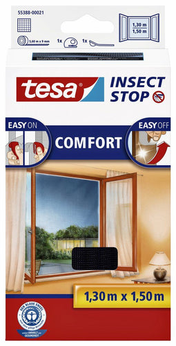 Tesa Comfort - Raamhor - 130x150 cm - wasbaar tot 30 graden - antraciet