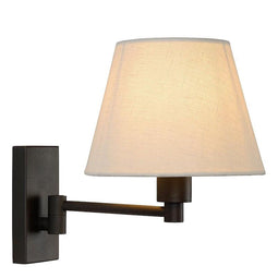 Atmooz - Wandlamp Paulo - Industrieel - Woonkamer / Slaapkamer - Zwart en witte kap - Hoogte 20cm - Metaal