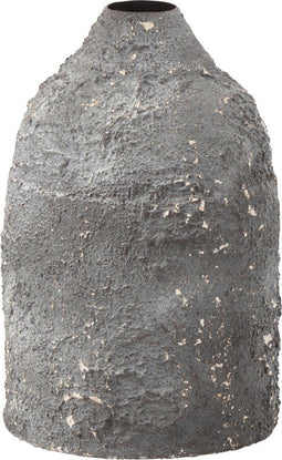 J-Line vaas Effy Ruw - metaal - grijs - Ø 17 cm