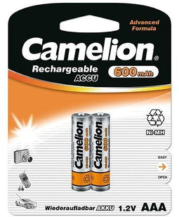 Camelion NH-AAA600-BP2 - Oplaadbare AAA-batterijen - 600mAh NiMH - (2 stuks)