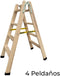 Opvouwbare ladder met 4 tredes Plabell Hout 114 x 31/48 cm