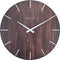 NeXtime - Stille Wandklok - 35cm - Bol Glas- Bruin - 'Edge Wood Dome'