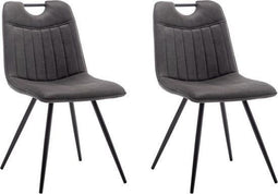 Criks Leon - Eetkamerstoel - Microvezel Antraciet (Set van 2)