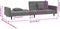 vidaXL - Slaapbank - 2-zits - met - 2 - kussens - fluweel - donkergrijs