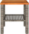 Tuintafel 40x40x42 cm poly rattan en acaciahout grijs