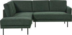 BREDA - Hoekbank 4-zits - Donkergroen - Rechtszijdig - Polyester