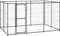 vidaXL - Hondenkennel - met - dak - 16,94 - m² - staal